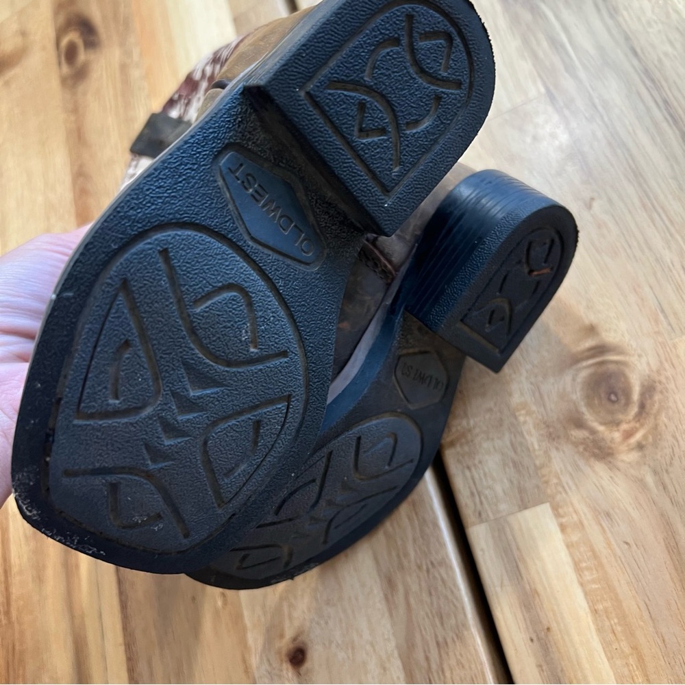 Old West Toddler Cowboy Boots Brown Leather & Camo – Size 5.5D - Picture 3 of 6